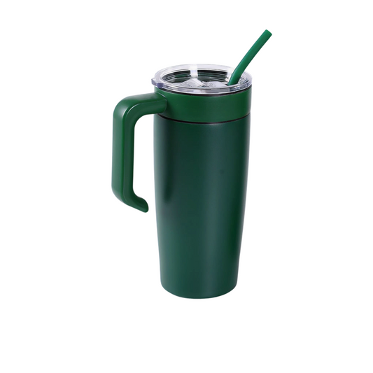 insulated 20oz tumbler with handle, green