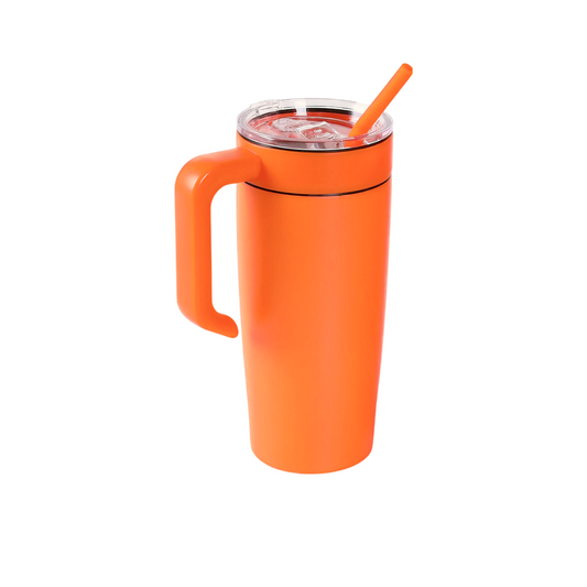 insulated 20oz tumbler with handle, orange