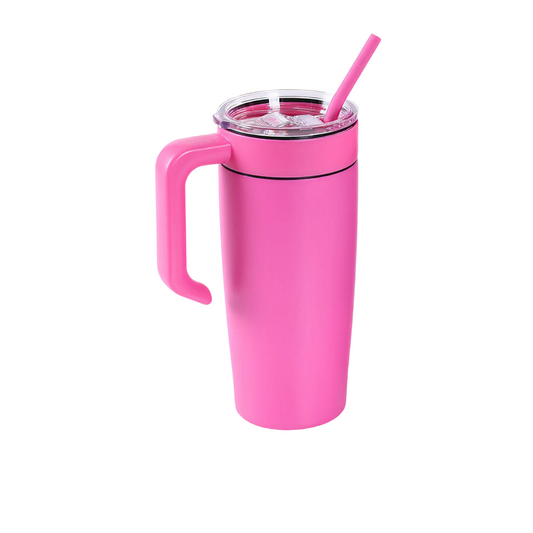 insulated 20oz tumbler with handle, pink