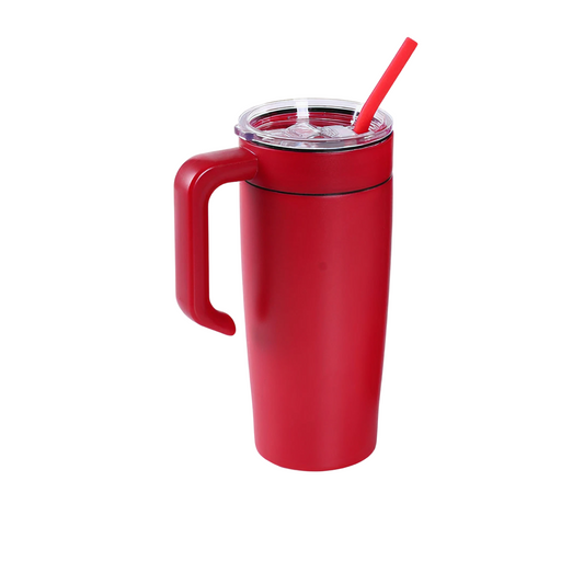 insulated 20oz tumbler with handle, red