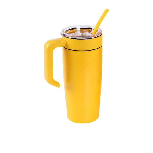 insulated 20oz tumbler with handle, yellow, case of 25