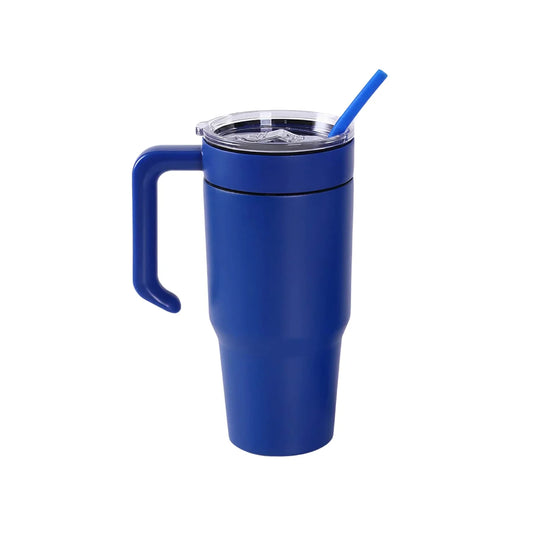 Insulated 30oz tumbler with handle, blue