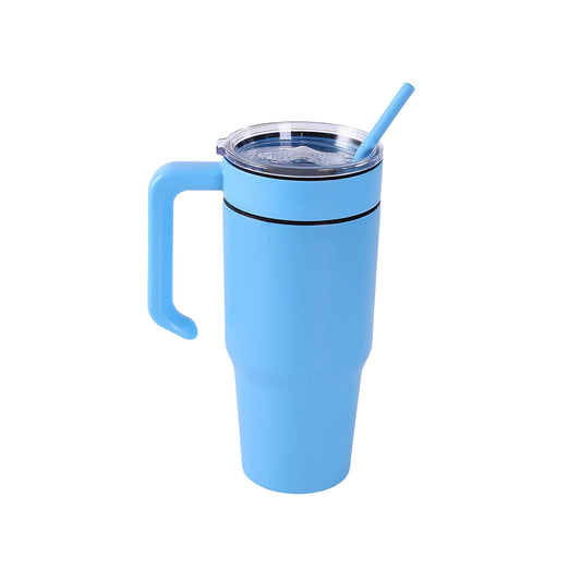 Insulated 30oz tumbler with handle, light blue