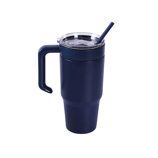 Insulated 30oz tumbler with handle, navy