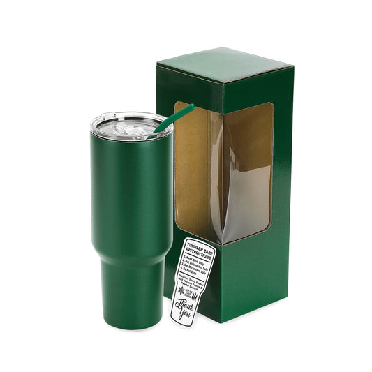 40oz tumbler stainless powder coated, green
