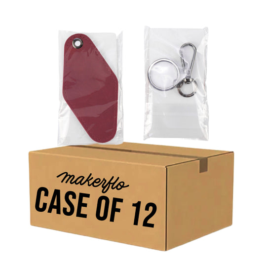 leatherette keychain, wholesale, red, bulk