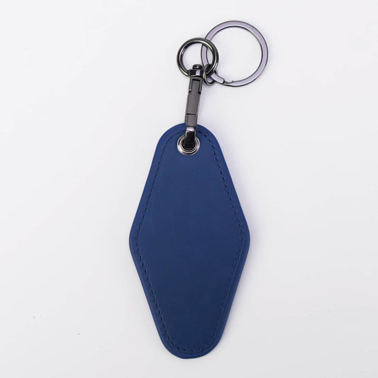 leatherette keychain, wholesale, navy