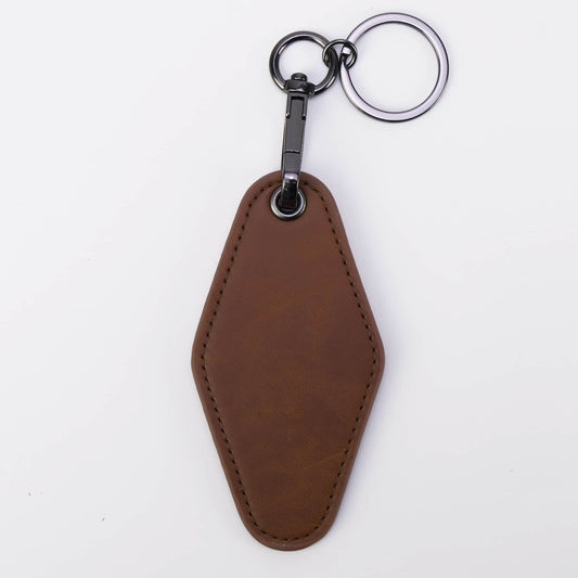 leatherette keychain, wholesale, brown