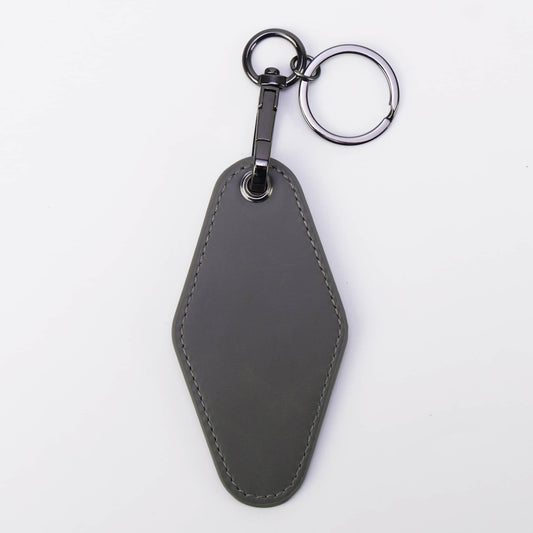 leatherette keychain, wholesale, gray
