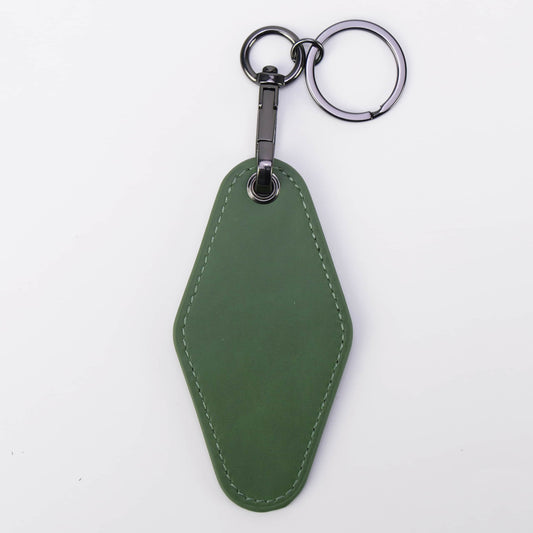 leatherette keychain, wholesale, sage green