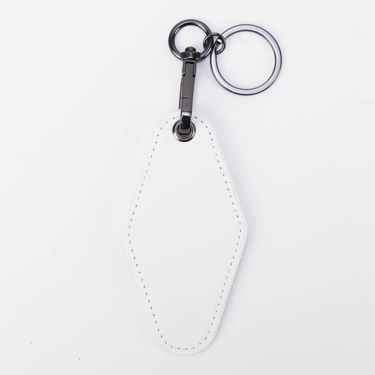 leatherette keychain, wholesale, white