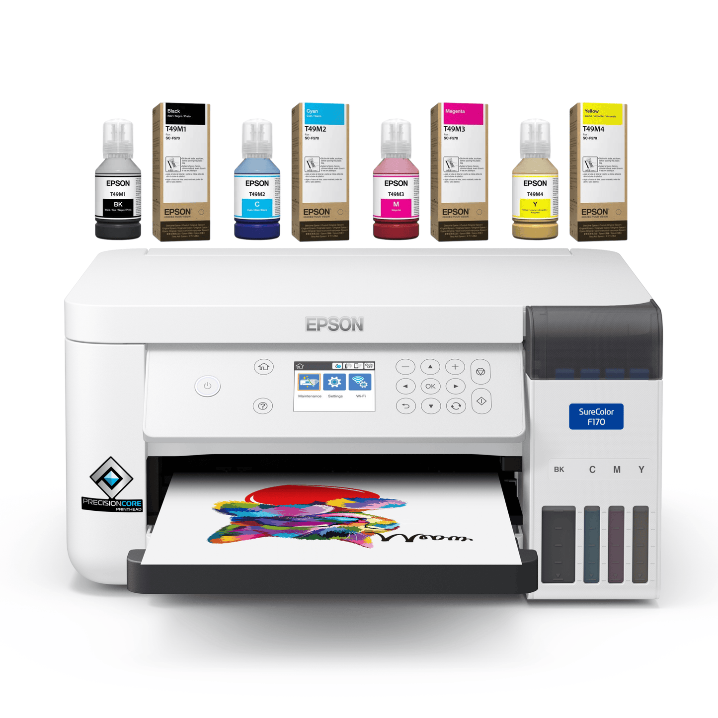 epson f170 sublimation printer with ink bottles
