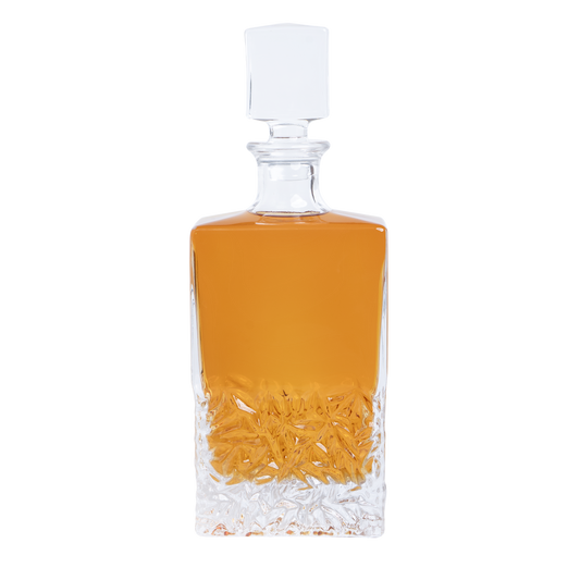 Glass whiskey decanter rectangle