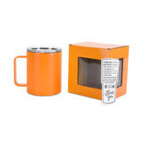 insulated coffee mug - camper mug in orange