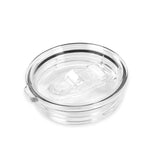 Coffee mug, clear, slide closure leak-proof lid