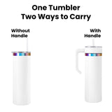 20oz skinny electroplated tumbler with handle, offers two ways to use, with handle or without handle