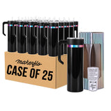 20oz skinny rainbow electroplated tumbler with handle in black glossy powder coat, case of 25