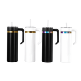 electroplated 20oz skinny tumblers with handle in black and white and gold or rainbow electoplating