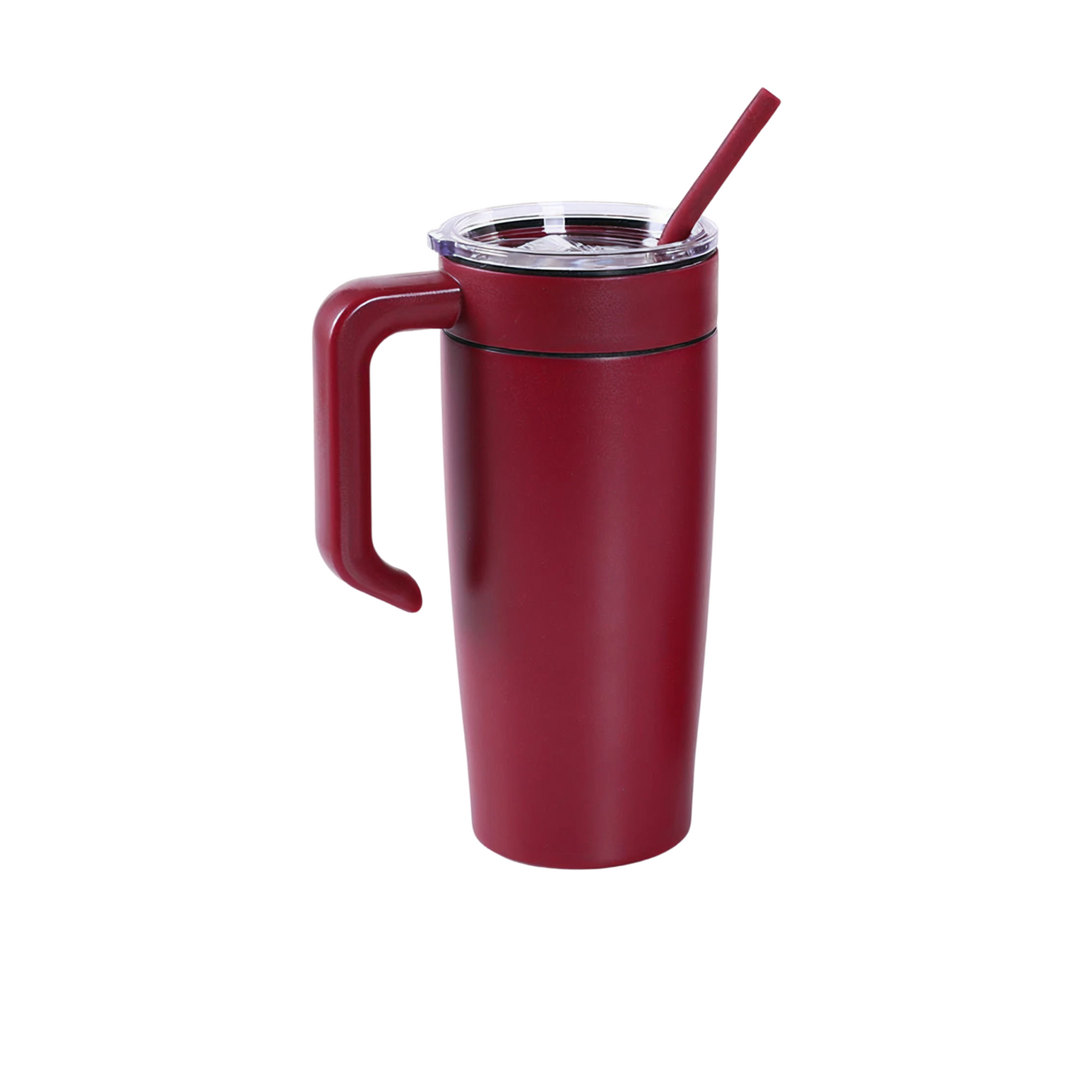 insulated 20oz tumbler with handle, maroon