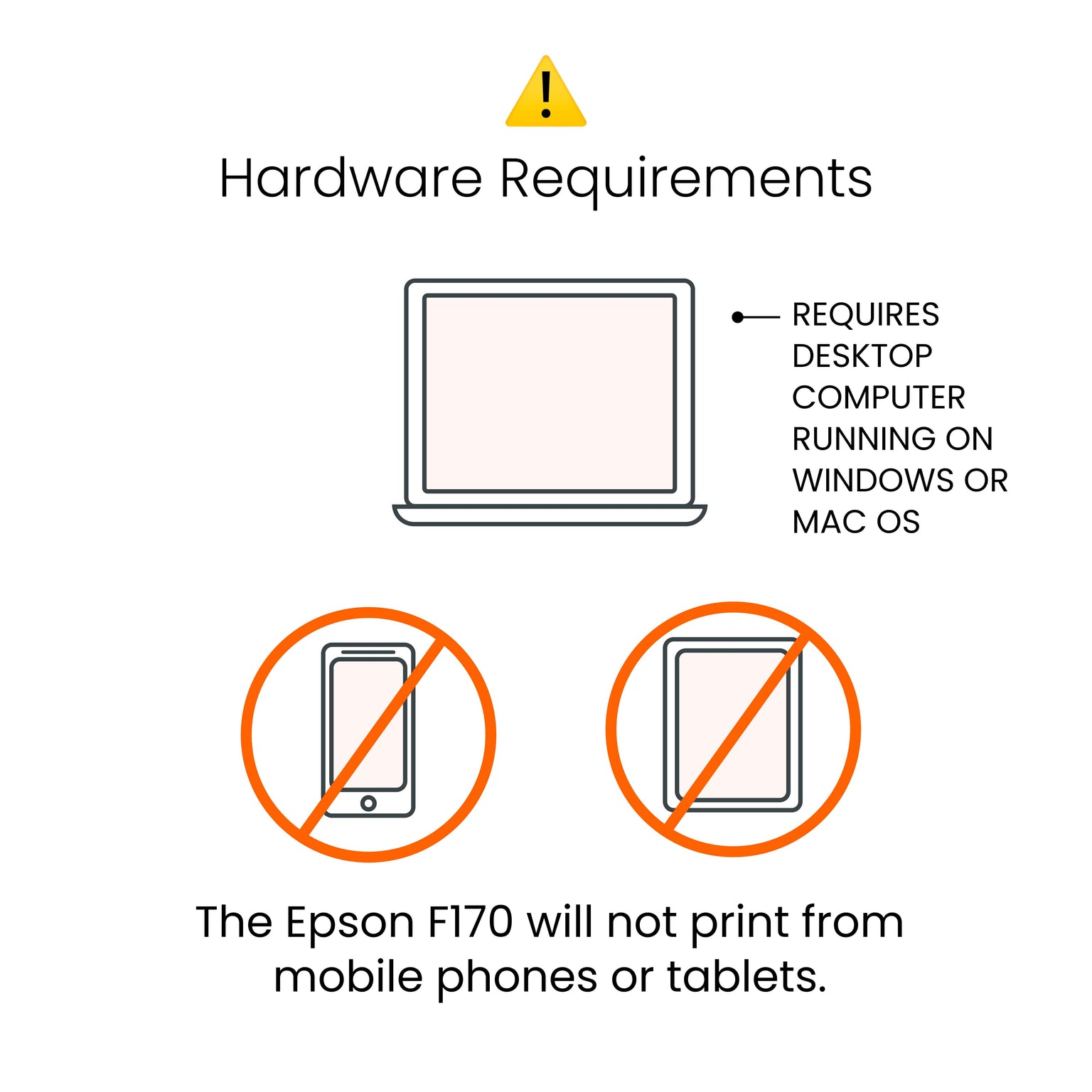 epson F170 Hardware Requirements