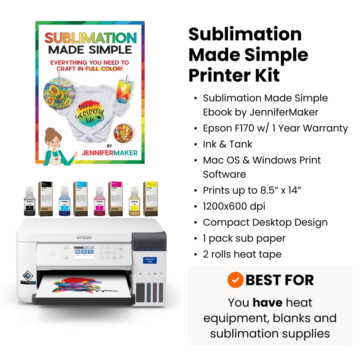 JenniferMaker Sublimation Made Simple Printer Kit