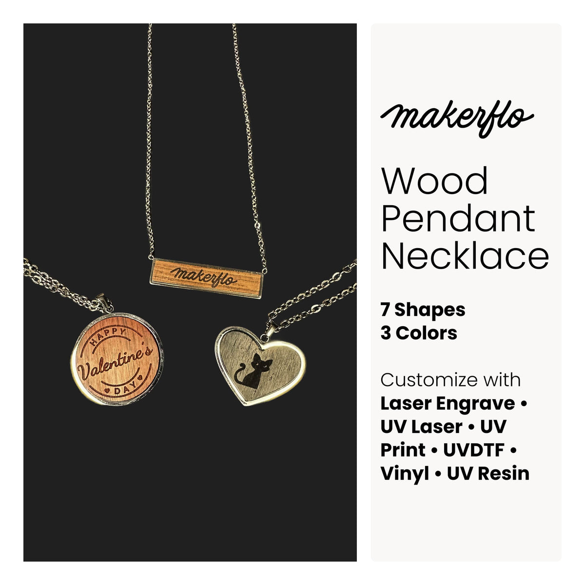 Wood Jewelry Pendant Pack (21 pc)
