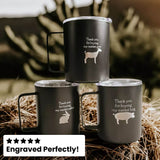 coffee mugs customized with laser engraving, review by customer