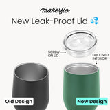 wine tumblers, powder coated, updated with new screw on lid.