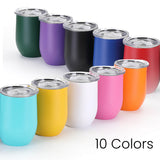 wine tumblers, 12oz, 10 powder coated colors